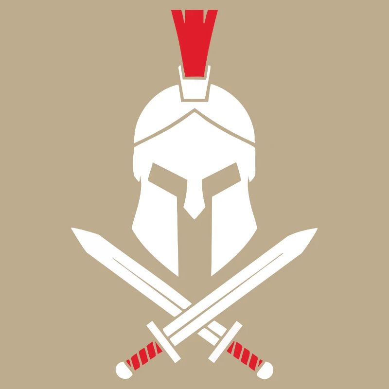 Logo Spartiate Épées Croisées Mascotte Spartan