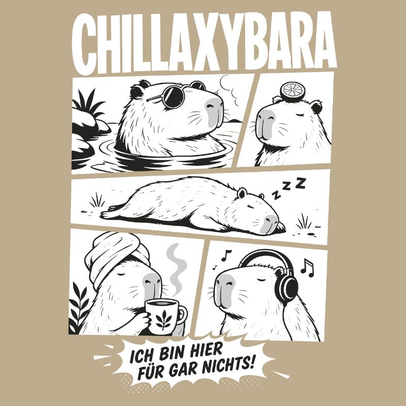Chillax Capybara Lustiger Comic Stil