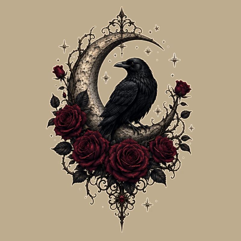 Dark Romantic Raven Moon