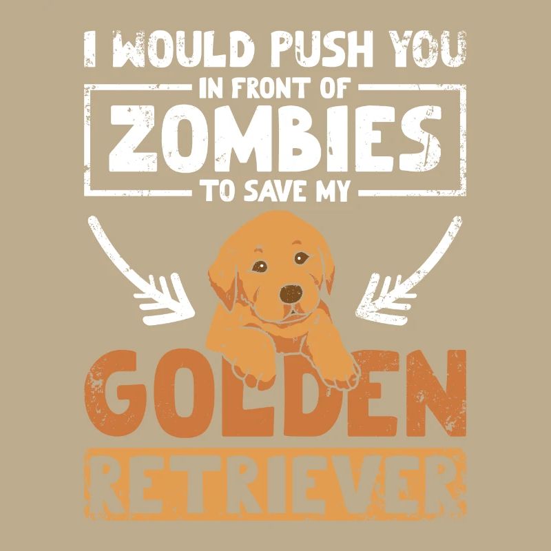 Vous pousser devant les zombies golden retriever