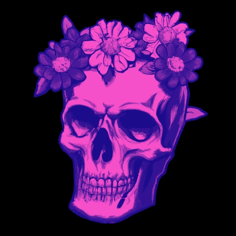 Psychobilly pink skull