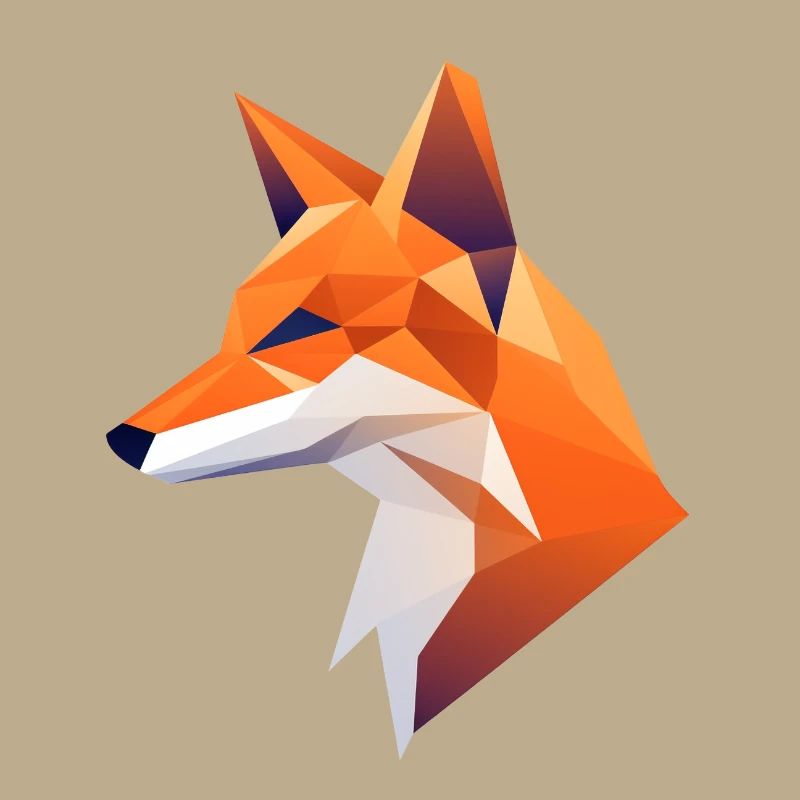 Fuchs Kopf Low Poly Logo Design