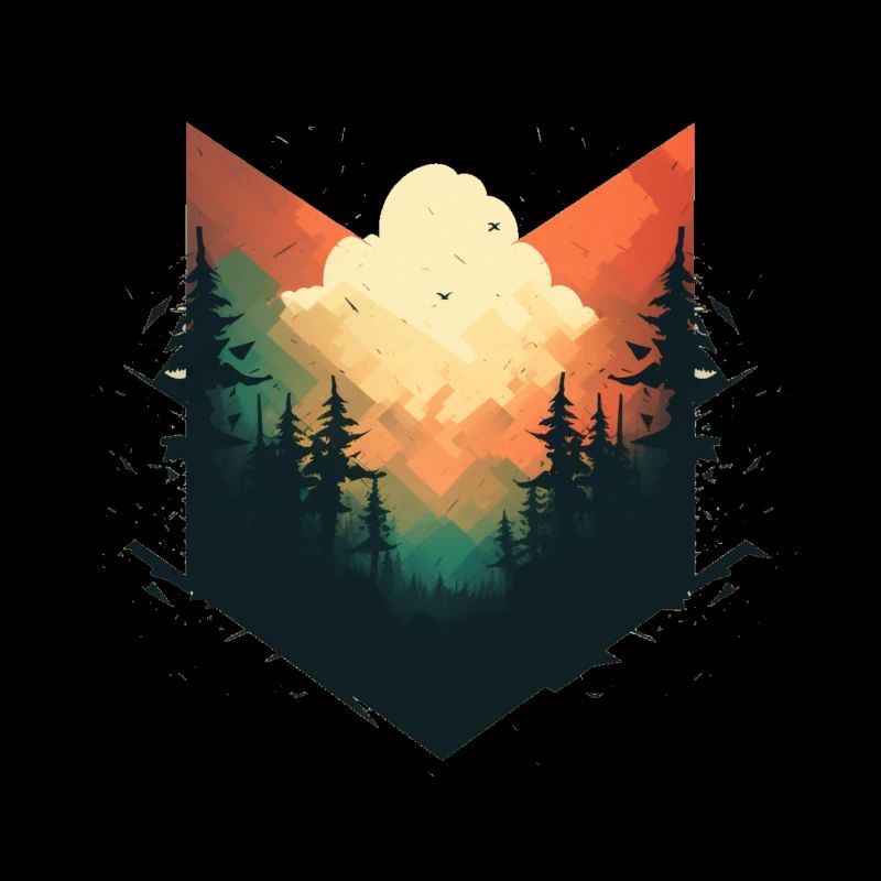 Mystical forest - view into beautiful