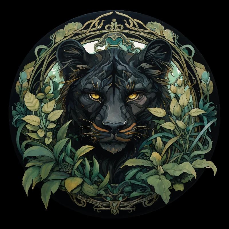 Schwarzer Panther Dschungel, Natur Design Geschenk
