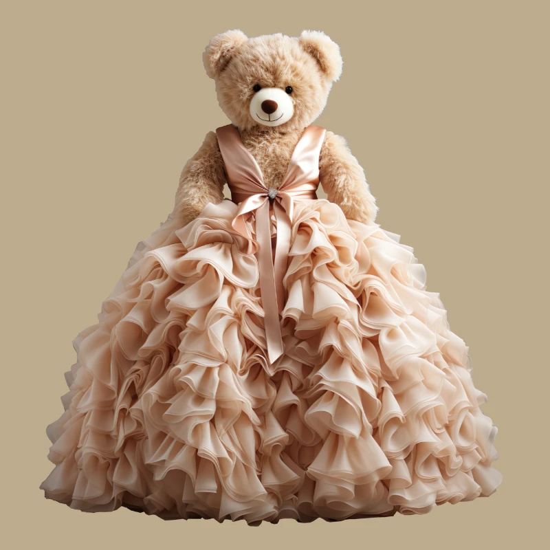 Ours en peluche en robe de mariée