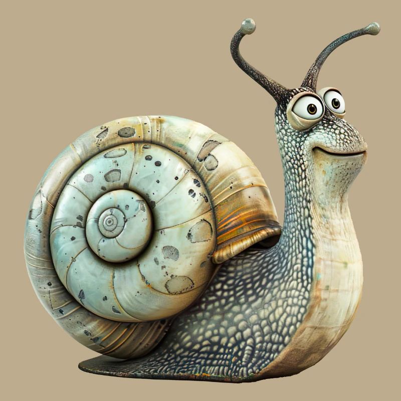 Funny Vineyard Snail