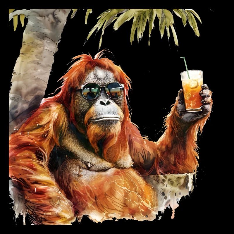 Cool orangutan chilling