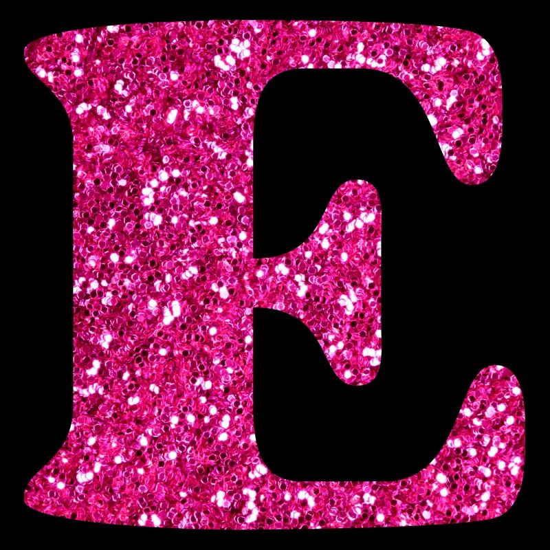 Buchstabe e rosa Glitzer