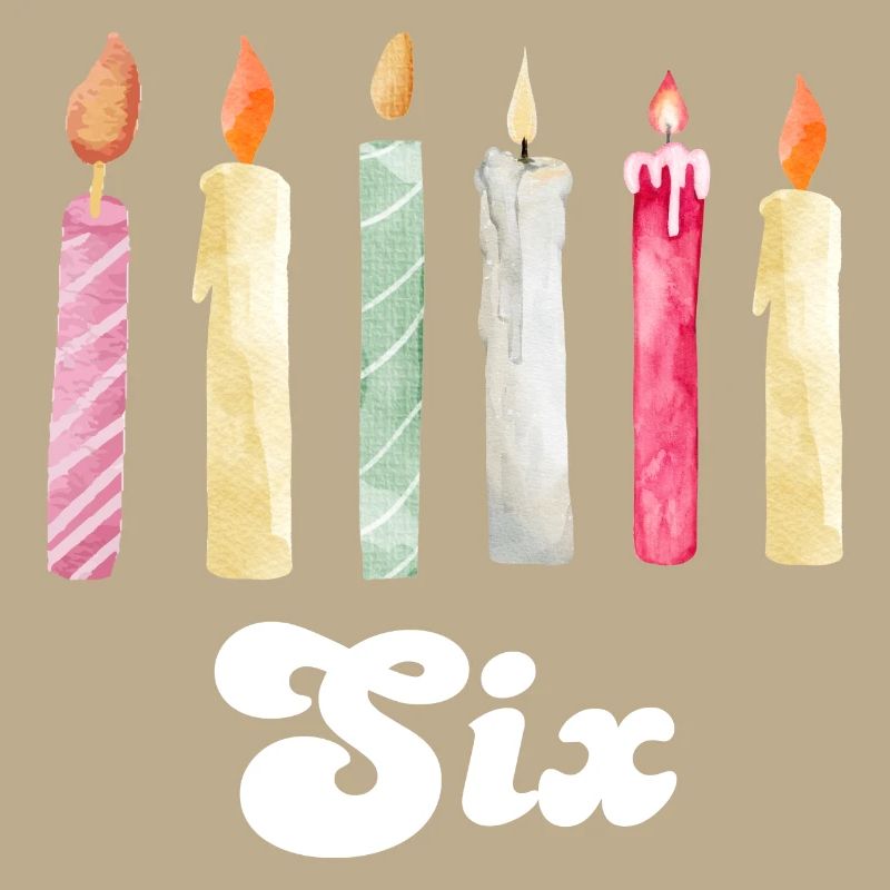 6th Anniversary Candle