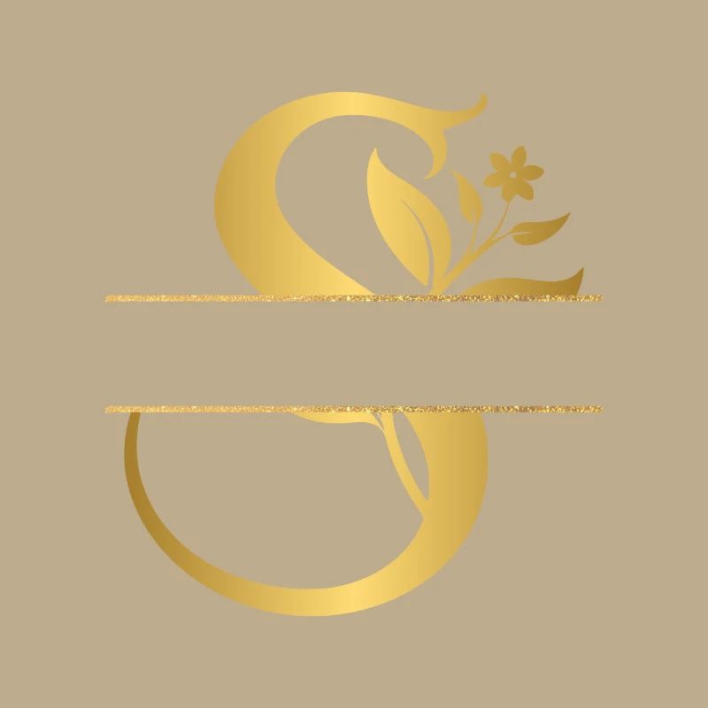 Personalisierte goldene Blumenbuchstaben - Geschenkidee