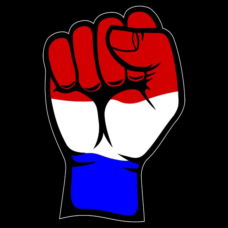 Drapeau de la Hollande Symbole de la main de poing