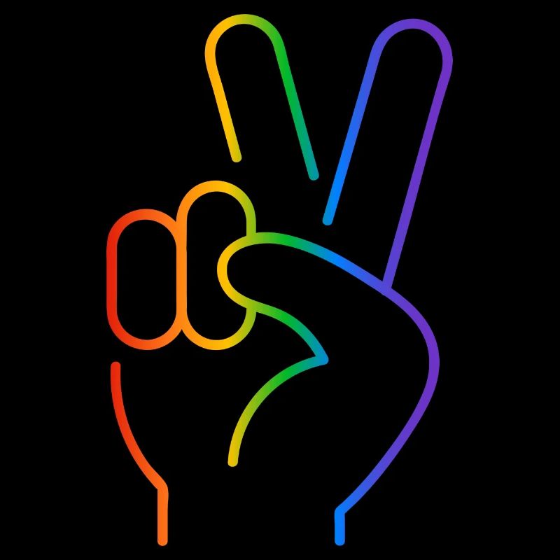 Peace-Zeichen 2 Finger Regenbogen