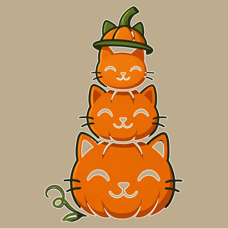 Happy Pumpkin Cat Stack
