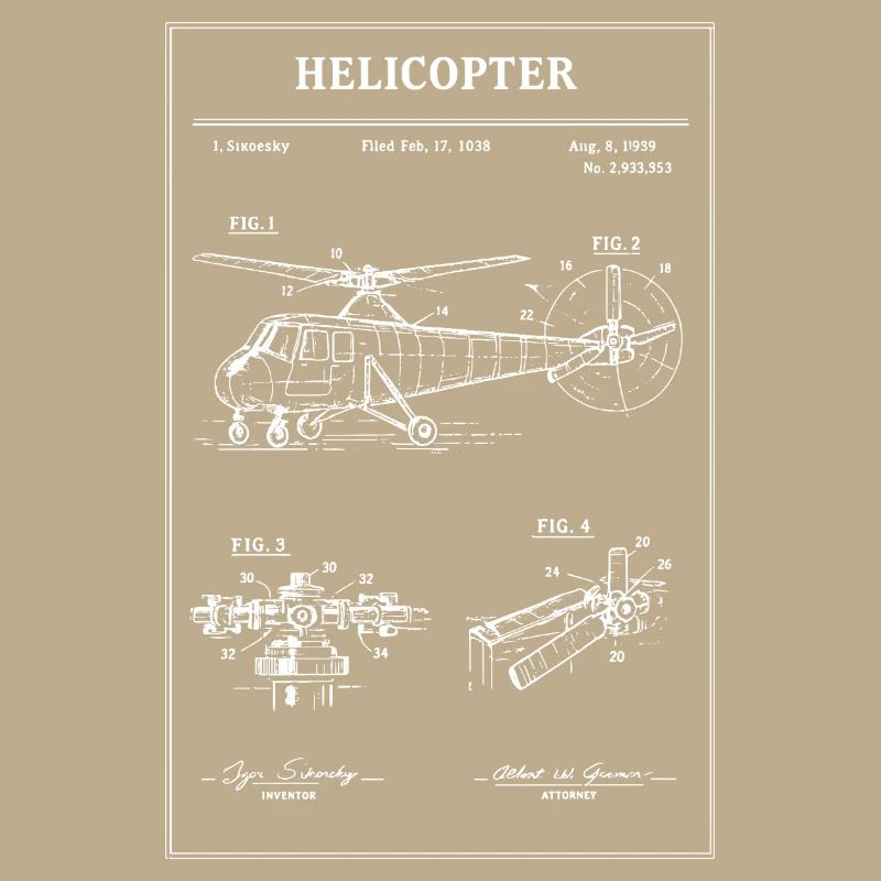 Hubschrauber-Bauplan