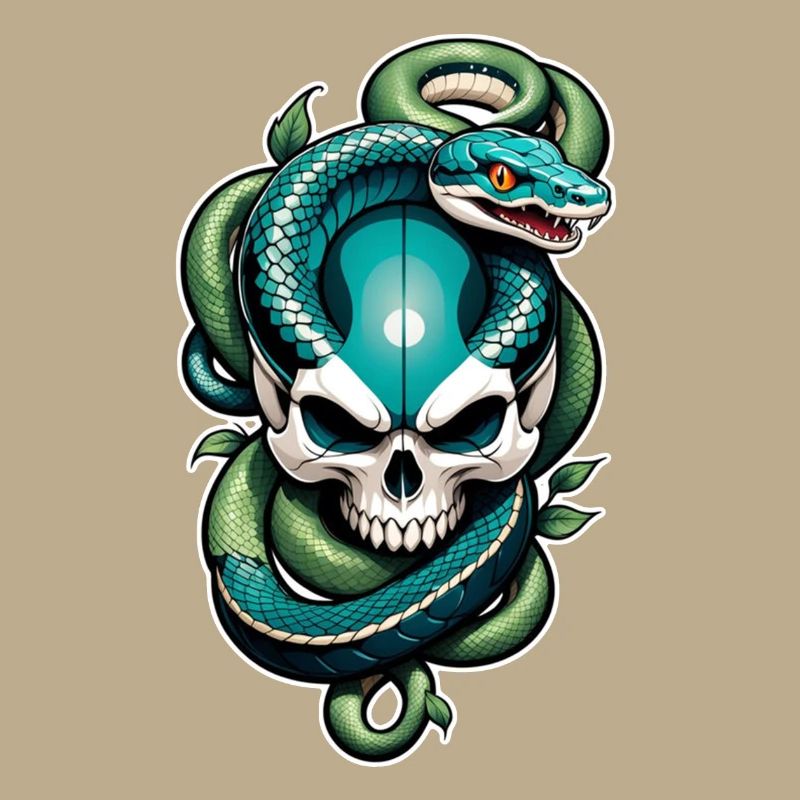 Snake Skeleton and Tattoo