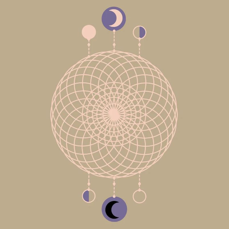 Moon Phases Geometric Pattern