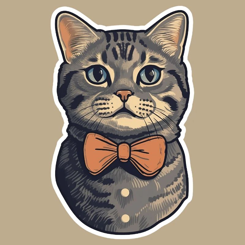 A cute cat wearing a bowtie
