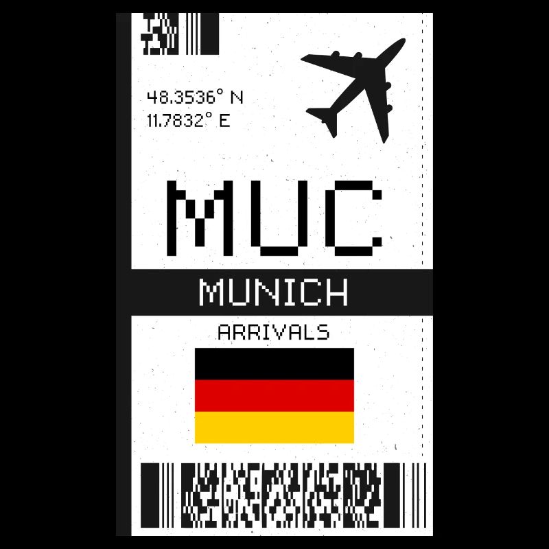 Munich, Germany Boarding Pass - MUC Flight Ticket