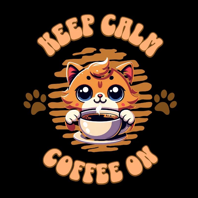 Keep calm Coffee on - Katze