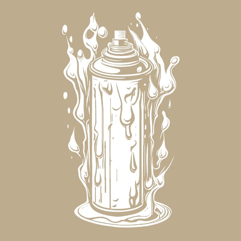 Comic Spray Can with Drops and Flames