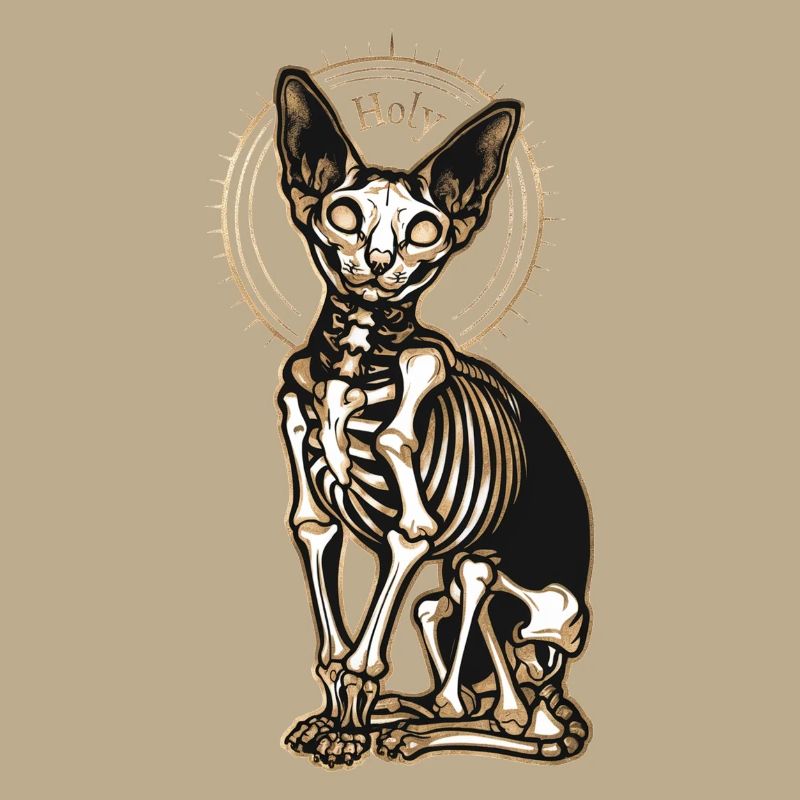 Cat Sphinx Skeleton Tattoo