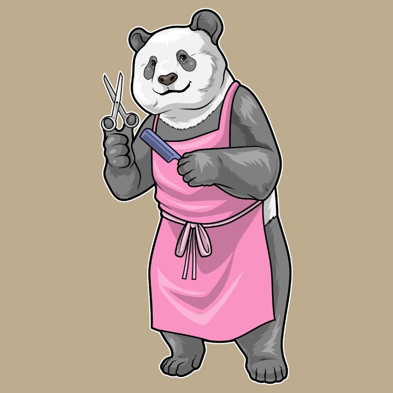 Panda Coiffe Ciseaux Peigne