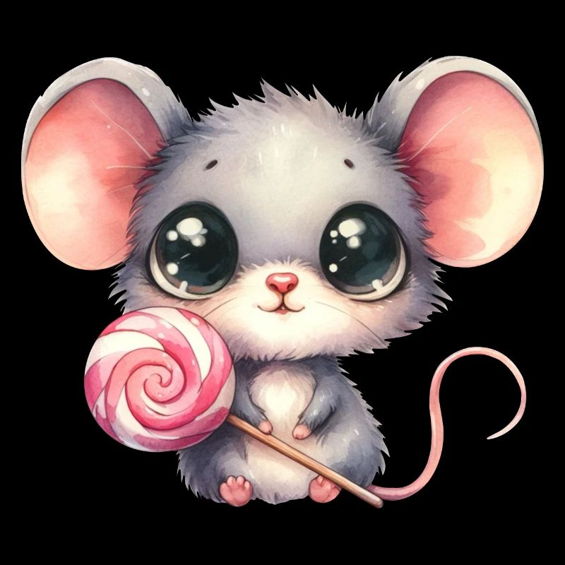 Little mouse with lollipop