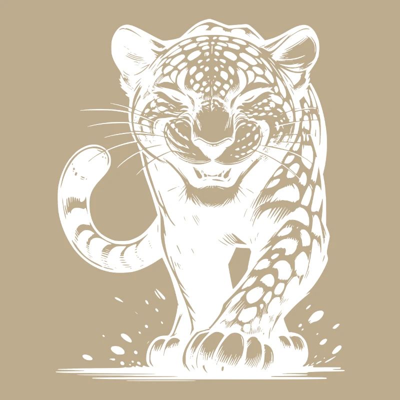 Listiger Leopard jagend mit Flecken