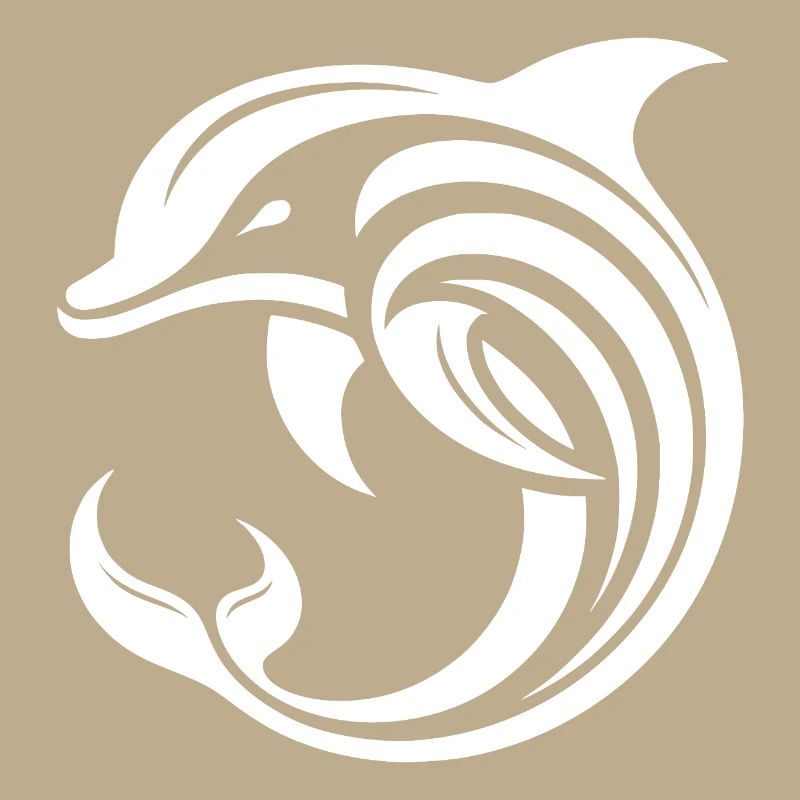 Elegant dolphin jump with stylized design
