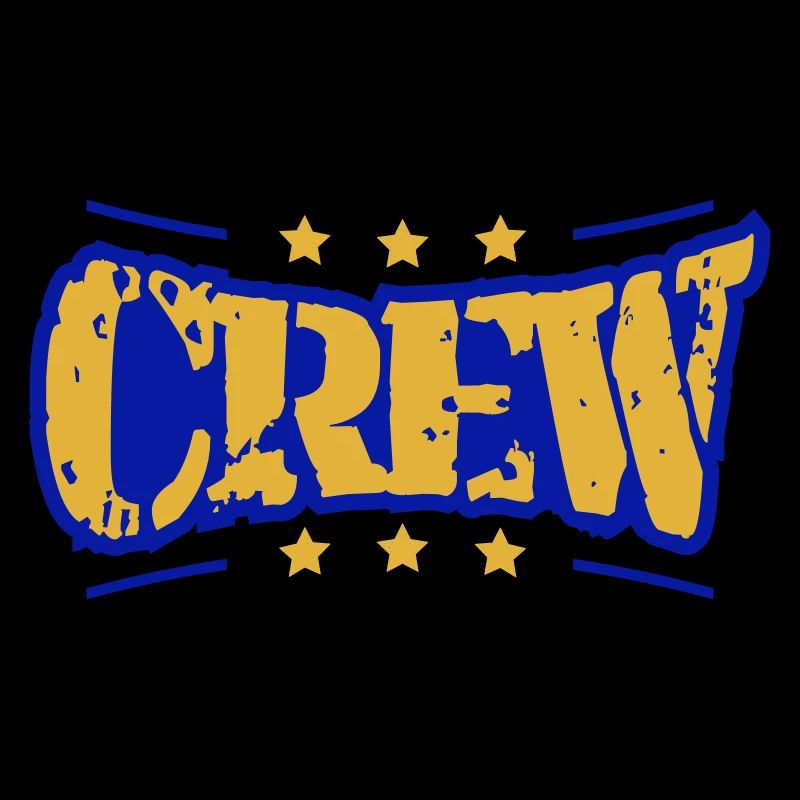 Crew Sterne Logo Cool Team Freunde Gruppe Stempel
