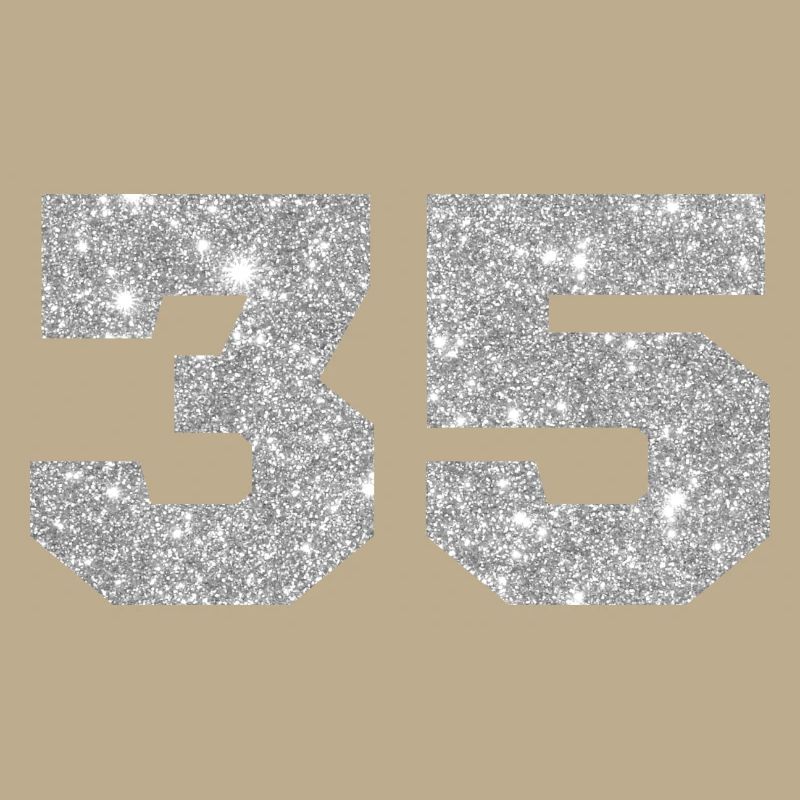 Nummer 35 Silberner Glitzer - 35. Jubiläum