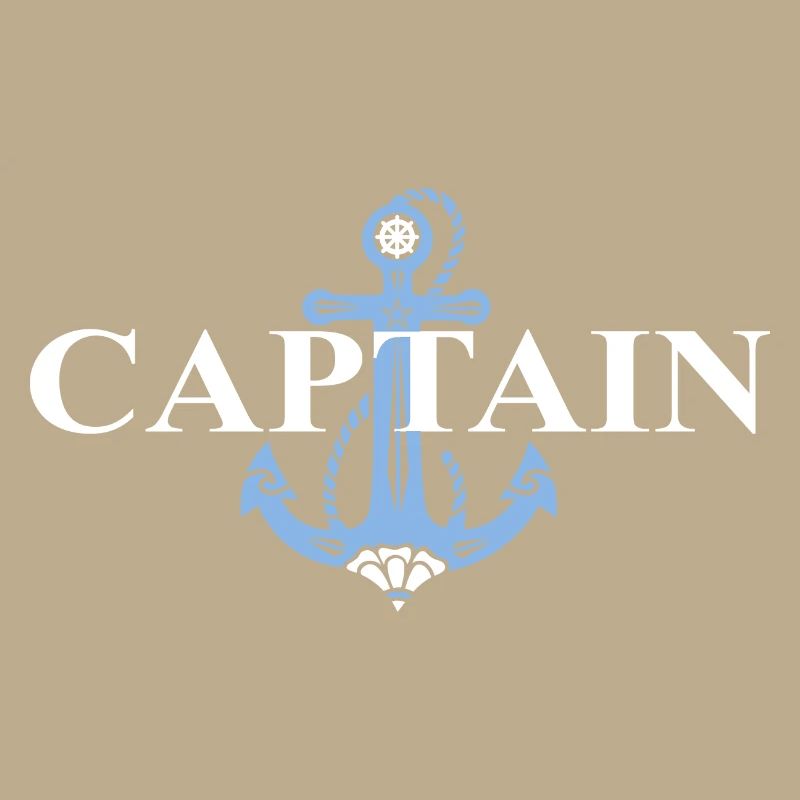 Anchor, Captain, First Mate, Sailing, Matching Pair