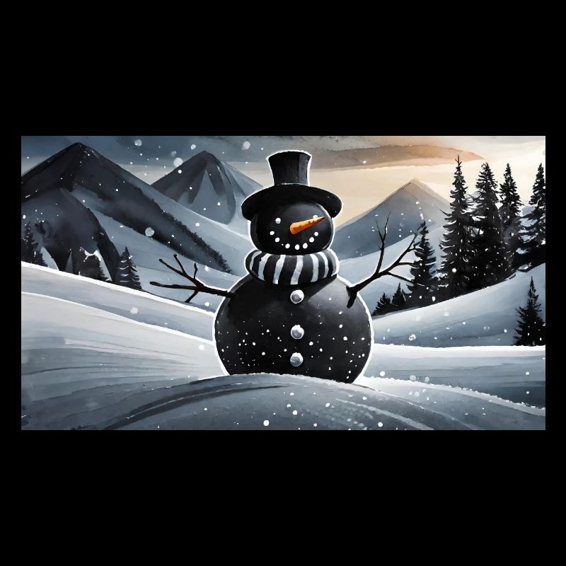 funny hooey a snowman is black