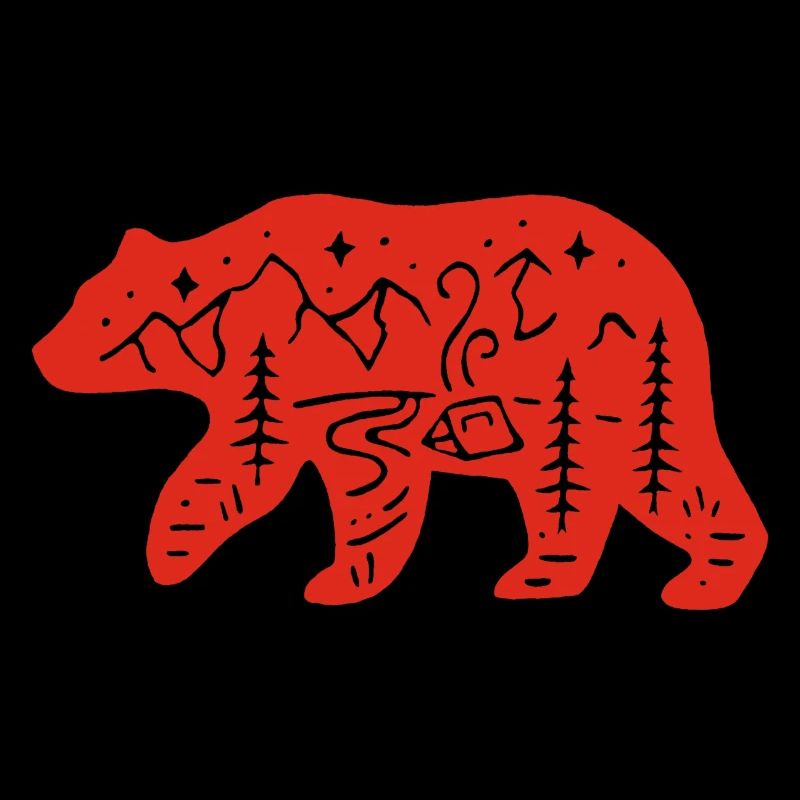 Rotbären-Totem der Natur