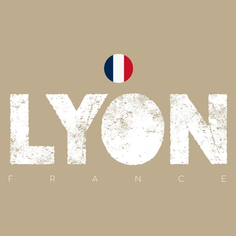 Texte en gras de Lyon avec drapeau français