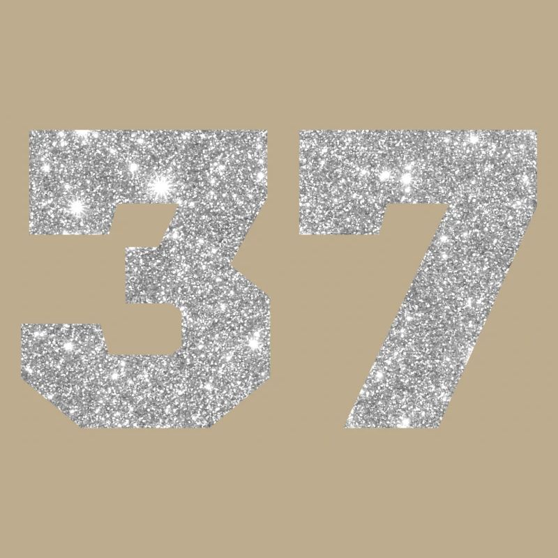 Nummer 37 Silberner Glitzer - 37. Jubiläum