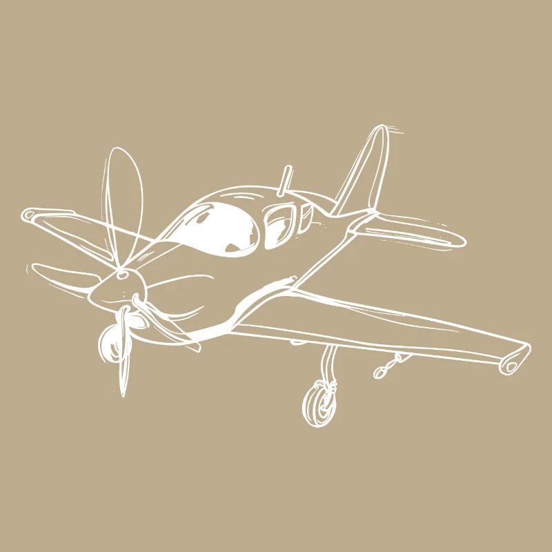 Propellerflugzeug Lineart