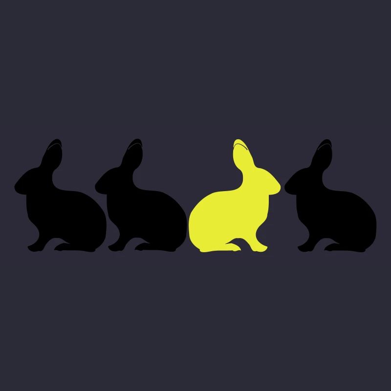 Lapin Lapin être différent! 2c contraste unique