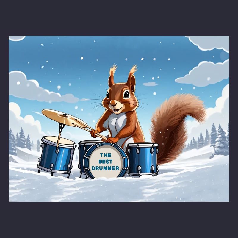 Squirrel plays drums