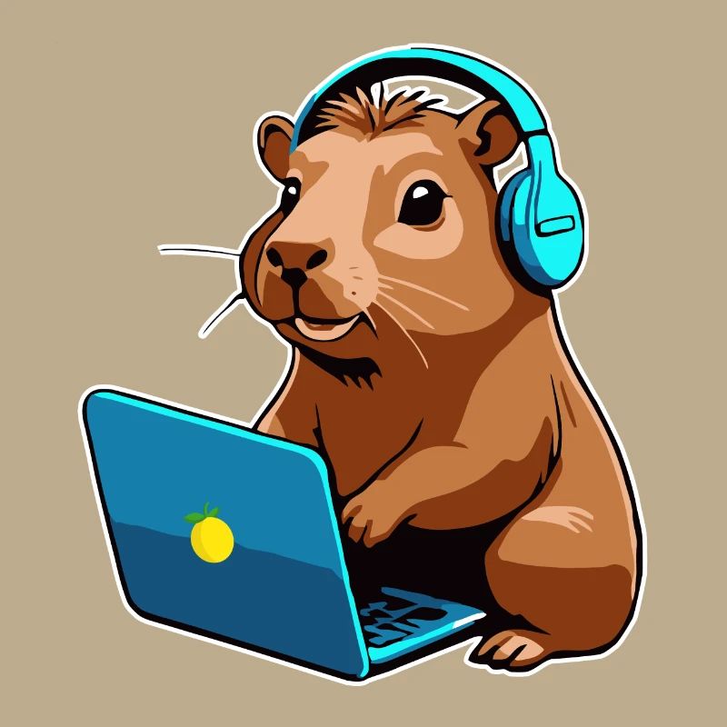 Capybara Programmer Coder Computer