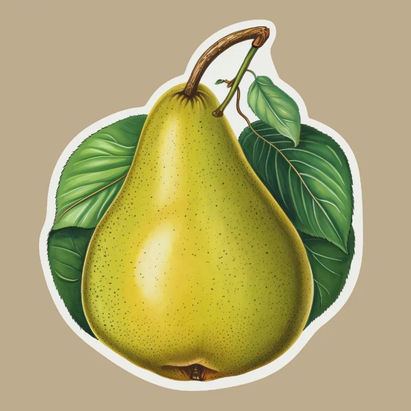 Pear with multiple leaves