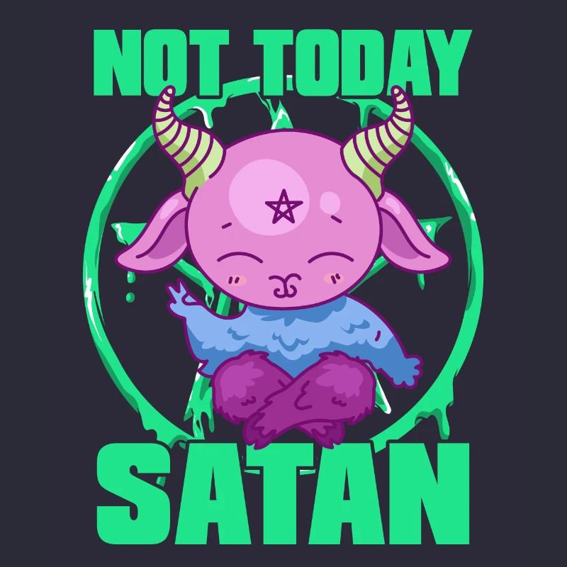 Not Today Satan Funny Halloween Kawaii Devil