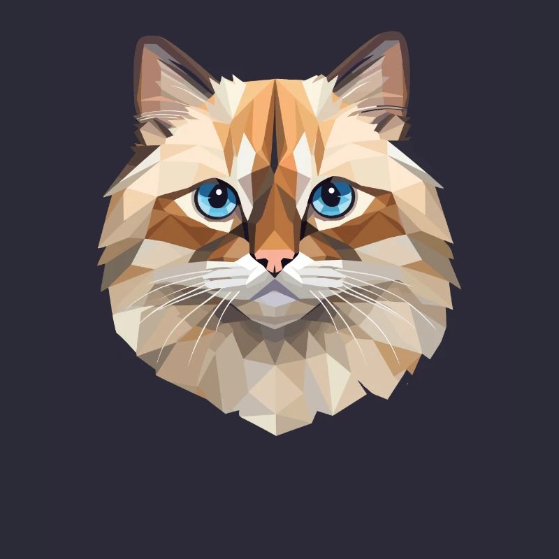 Conception de polygones de chat birman