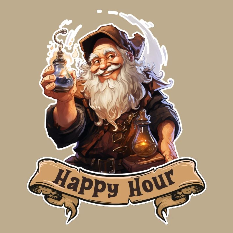 Happy Hour Dwarf with Magic Potion Role Playing Game