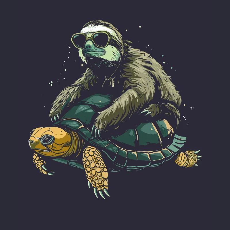 Sloth Turtle Funny Gift