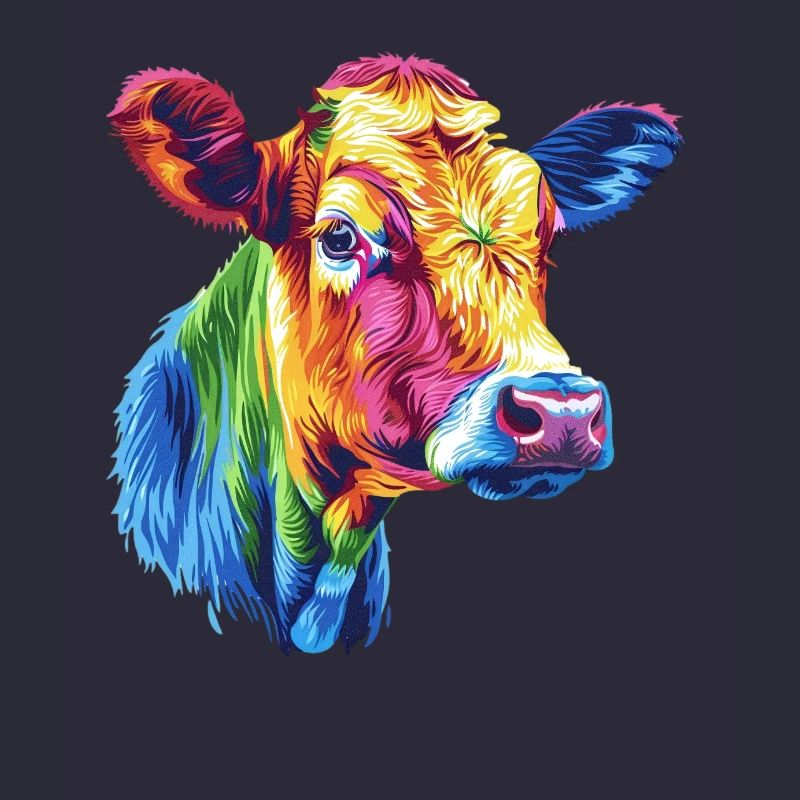 Bunte Kuh Regenbogen Kunstwerk