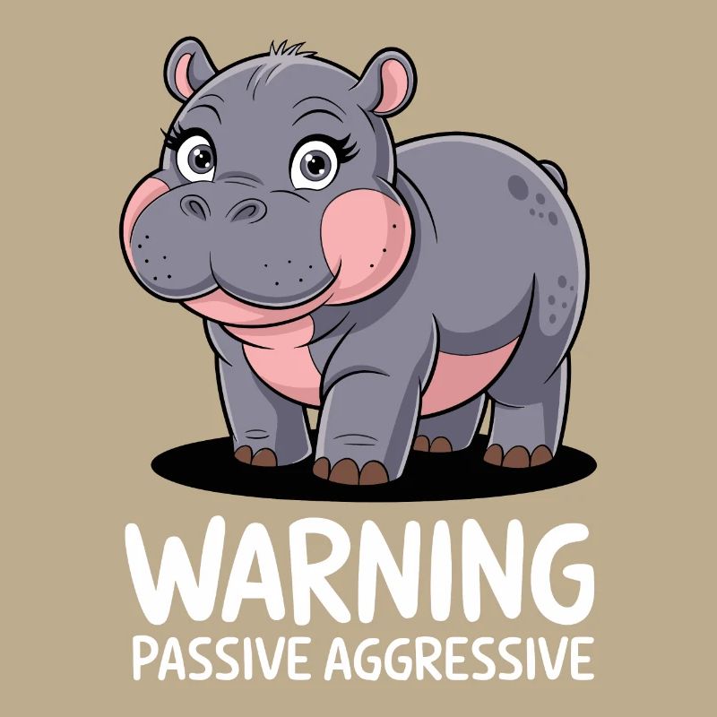 Moo Deng Warning Passive Aggressive Hippopotamus
