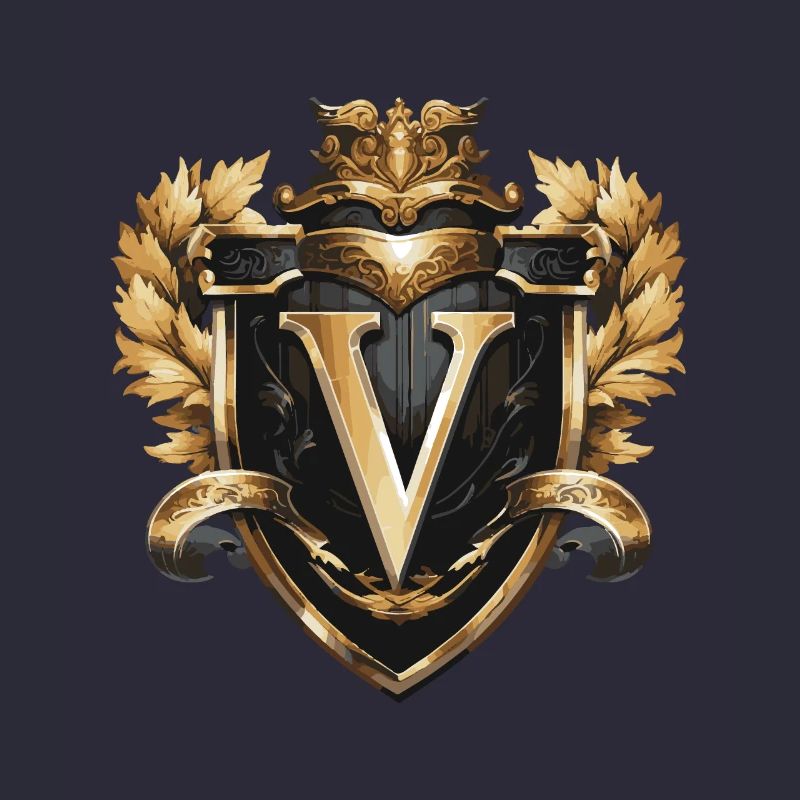 V Buchstabe Logo Krone
