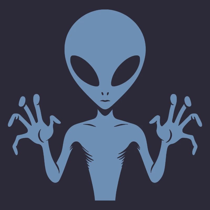 Alien-Außerirdischer-Körper-Silhouette mit Händen