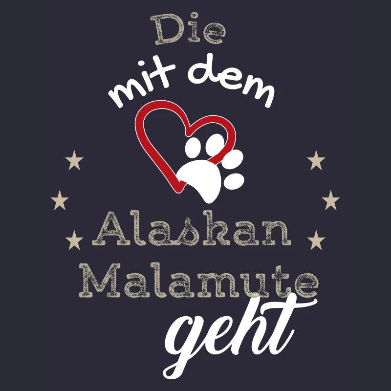 Die mit dem Alaskan Malamute geht Hund Geschenk